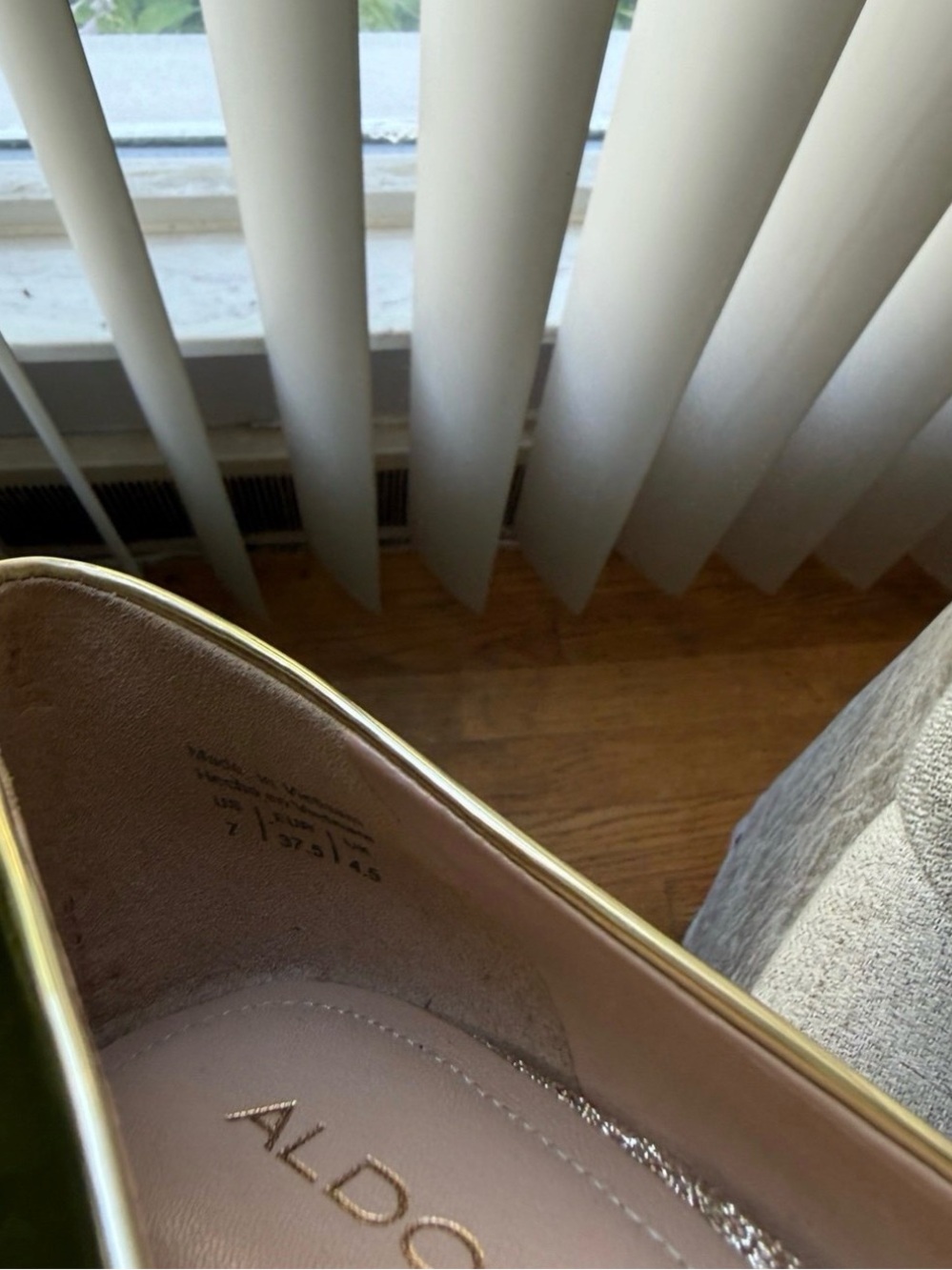 ALDO Metallic Gold Pointed-Toe Stiletto Pumps - Picture 7 of 7